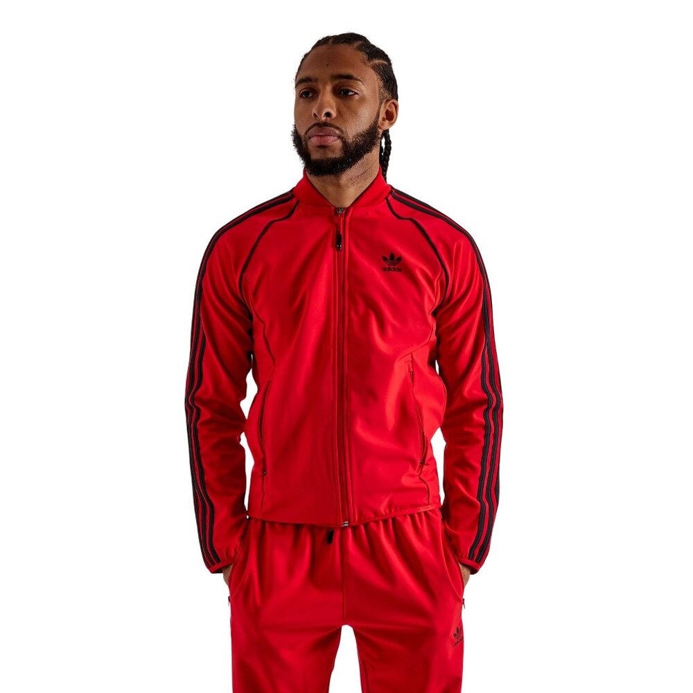 Adidas Men's Superstar Bonded Track Jacket Full Zip Red Size S NEW WITH TAGS!